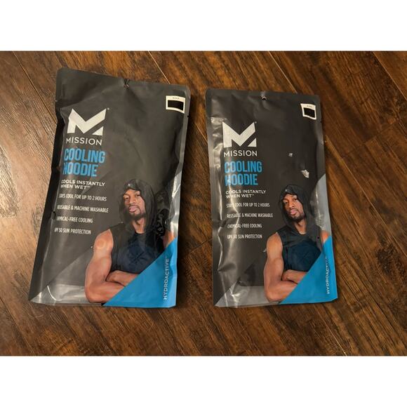 Lot of 2 Mission Cooling Hoodie Black NEW - Picture 1 of 7